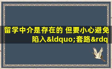 留学中介是存在的 但要小心避免陷入“套路”